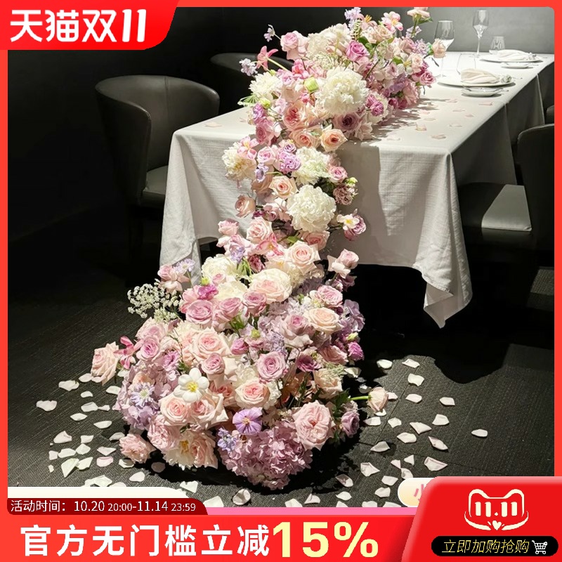 玫瑰瀑布商场引流仿真置背