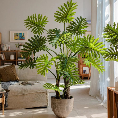 仿真绿植高端轻奢春羽假树