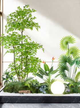 彷真绿色植物造景组合橱窗装饰假植物景观造景庭院布置玄关氛围树