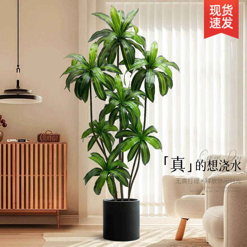 仿真绿植高端轻奢巴西木室内客厅装饰落地摆件仿生假植物盆栽造景