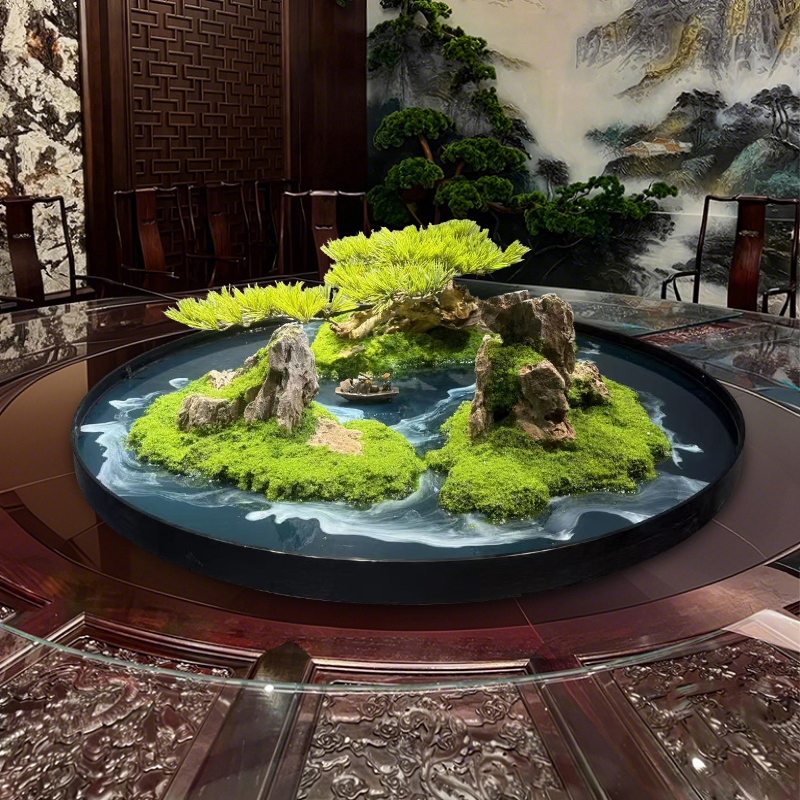 餐桌转盘中间摆花装饰摆件