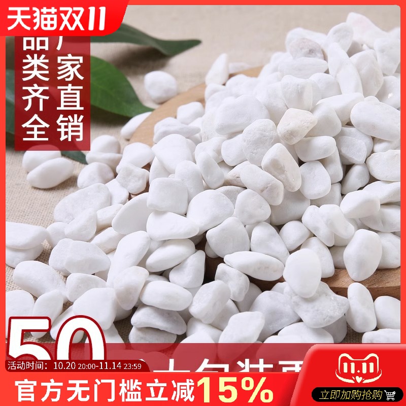 盆栽白色石子石头大鹅卵石庭院铺路铺地小白石头造景景观白石子