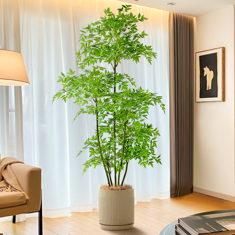 仿真绿植盆栽南天竹高端轻奢室内客厅落地装饰花大型仿生植物假树