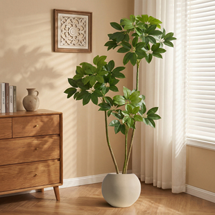 仿真绿植高端轻奢高级感逼真客厅室内仿生假树大型落地盆栽大叶伞