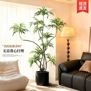 室内高端仿生绿植十大功劳树盆栽高级感客厅摆件装饰氛围场景布置