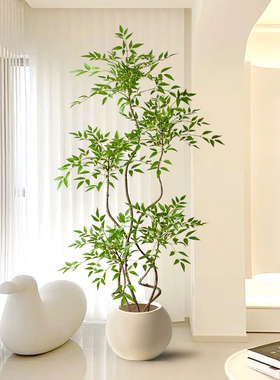 南天竹彷真绿色植物室内客厅彷生假树高端轻奢花阳台沙发大型落地