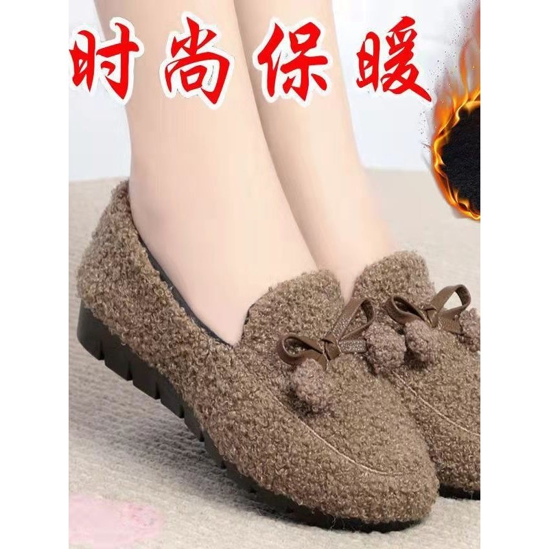 冬季豆豆鞋毛毛鞋老北京布鞋女外