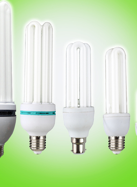 非led灯B22挂卡口E14小螺家用E27螺口节能灯泡白黄光234U型荧光灯