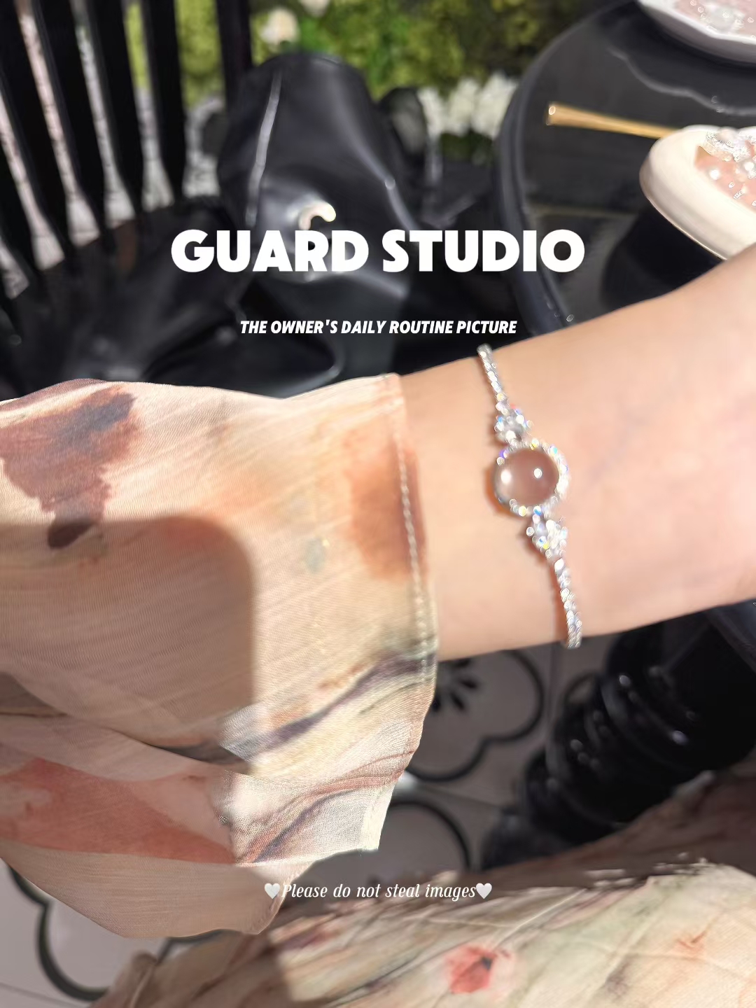 「流光」水沫玉纯银手链