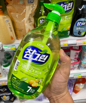 韩国进口绿茶浓缩植物厨房去油洗洁精果蔬餐盘洗涤剂1kg 瓶装包邮