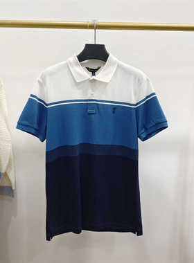 170码POLOSPORT条纹短袖polo衫男夏商务休闲翻领t恤B4EP32200591
