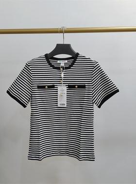 特价polowalk 正品女士经典细条纹短袖T恤显瘦显气质BWYW42E20511
