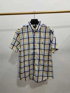 170码断码特价POLOSPORT专柜男装夏款短袖格子衬衣12C727185