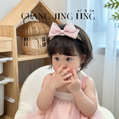 婴儿立体韩国蝴蝶结发带女宝宝可爱百天周岁头饰公主头箍弹力配饰