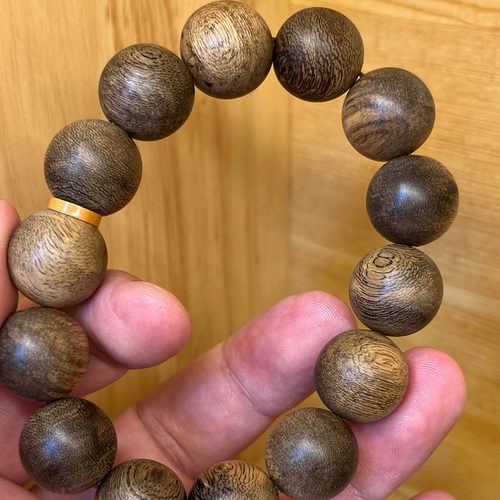 天然文莱沉香手串佛珠老料16mm正品保真文玩男士