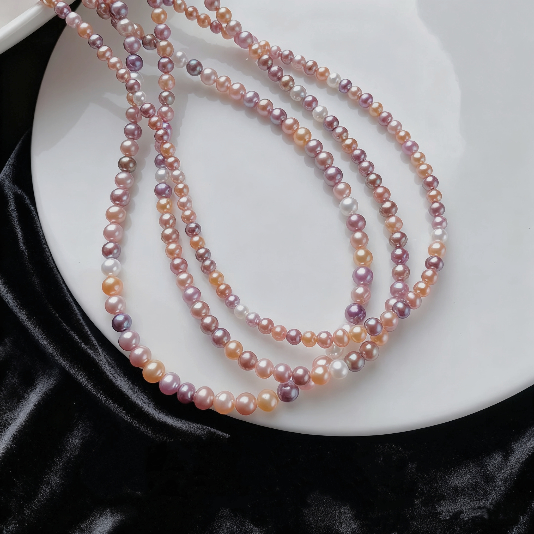 天然多巴胺糖果色淡水珍珠项链混彩baby珍珠甜美锁骨链小米珠颈链