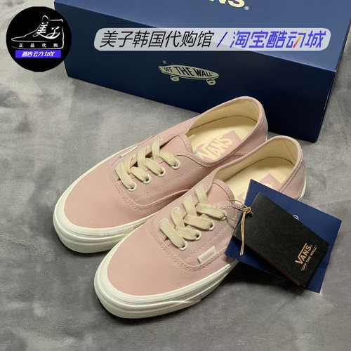 VANS韩系奶油粉色通勤懒人帆布鞋