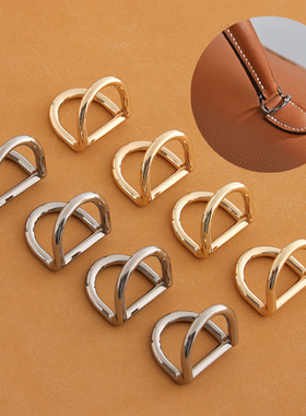 双D扣内径17mm 包带挂扣  手工DIY皮革 连体扣箱包五金L型D环6992