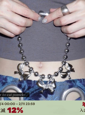 小众设计感chic丝带蝴蝶结项链