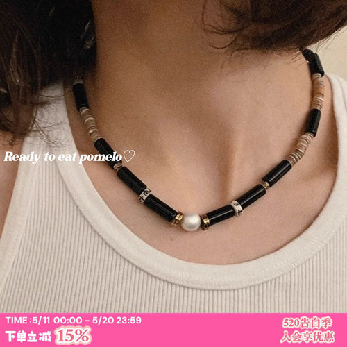 黑色星球*天然黑玛瑙复古项链