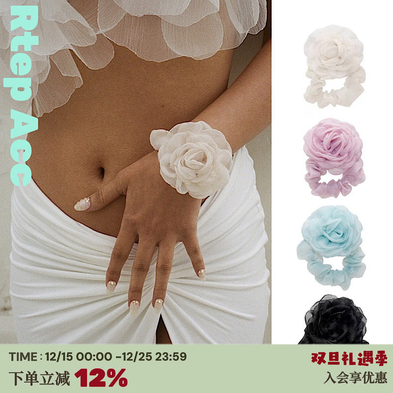 Emijay定制千禧甜酷山茶花发圈