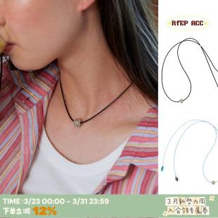 海螺吊坠度假锁骨链可调节 海洋贝壳项链choker RTEP 手作绳细版