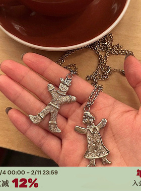 重工哑金色~小朋友钻石镶嵌项链