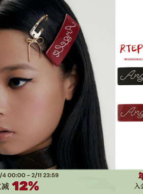 RTEP 韩国小众eireve钻石镶嵌发夹方形醋酸设计感弹簧夹刘海边夹