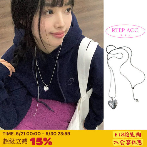 韩代chic爱心吊坠字母项链