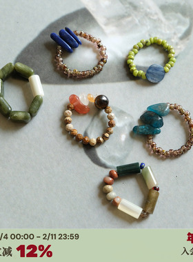 自然彩石戒指*姚晨李斯丹妮同款