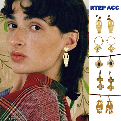 手工制ApresSki镀金花瓶耳环