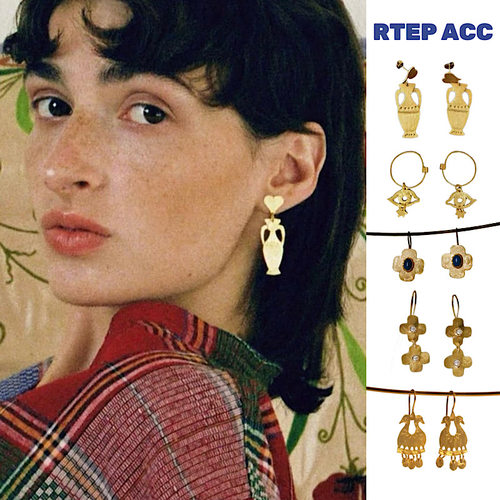 手工制ApresSki镀金花瓶耳环