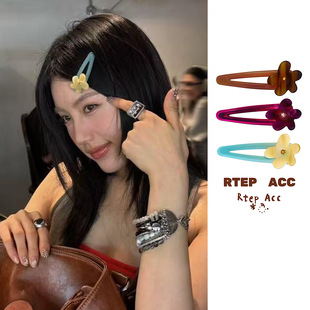 RTEP FLOWER海岛度假鸡蛋花彩色醋酸发夹刘海夹侧边夹子新款