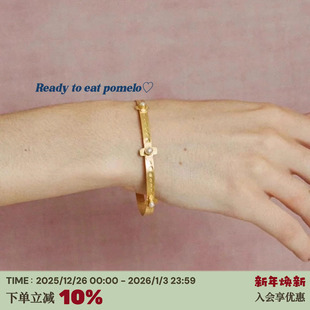 RTEP ski珍珠手镯西班牙精工制复古做旧小众手环 手工镀真金Apres