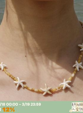 燕麦海星~天然手作度假风项链
