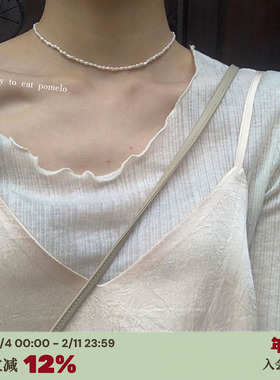 全链淡水珍珠choker手作项链