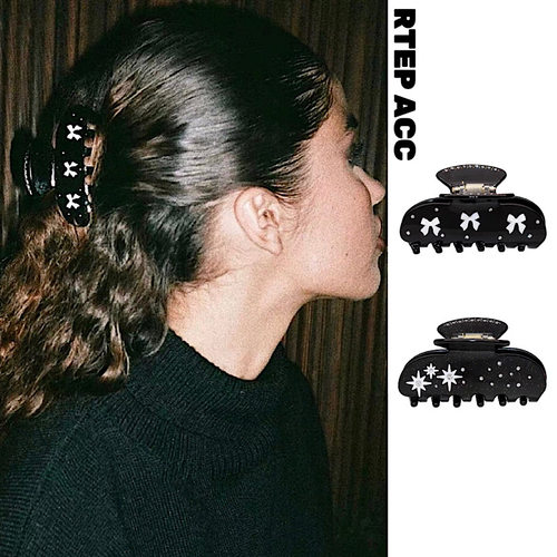 Emijay黑色系蝴蝶结星芒醋酸抓夹