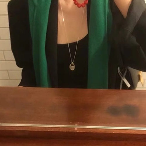 铜镀银马鞍包项链ins博主百搭