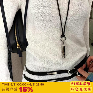 RTEP le*maire同款口哨吊坠哨子长款银色可调节项链冷淡风毛衣链