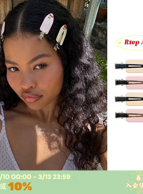 RTEP 新色*emijay樱桃发夹法式醋酸镶钻无痕夹刘海夹侧边夹子