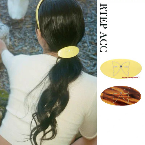 定制emijay奶黄蝴蝶复古发夹