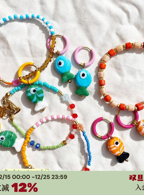 水晶花朵彩色可爱童趣少女手链