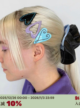 RTEP 小众设计ins复古爱心闪耀钻石镂空y2k辣妹可爱发夹边夹 3款