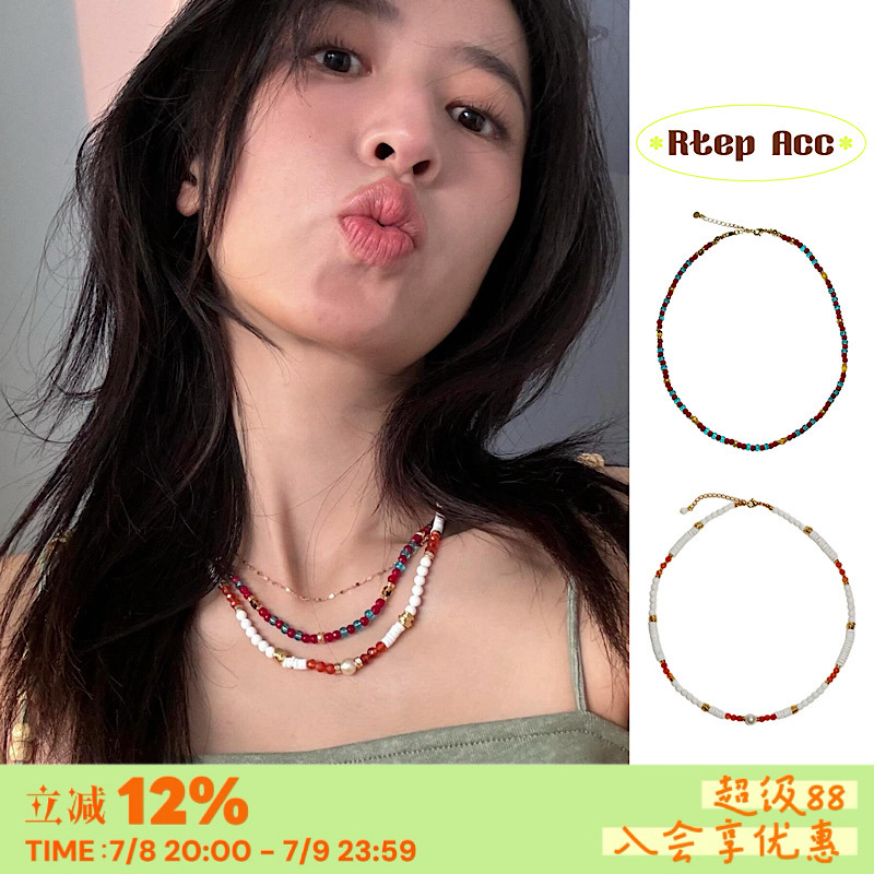 加勒比盛夏*进口珠红玛瑙项链