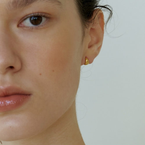 法式小金豆S925纯银养耳洞耳钉