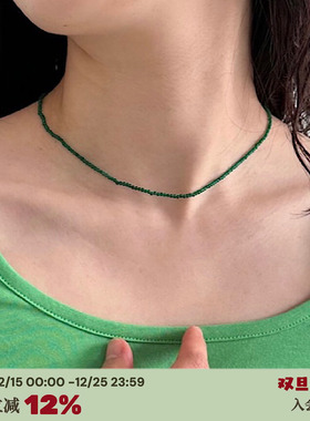 小众祖母绿*超细版精致项链