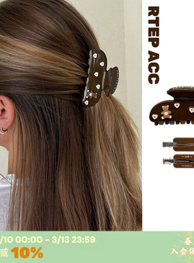 RTEP emijay小熊爱心抓夹醋酸中号发夹后脑勺盘发夹子鲨鱼夹