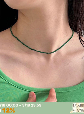 小众祖母绿*超细版精致项链