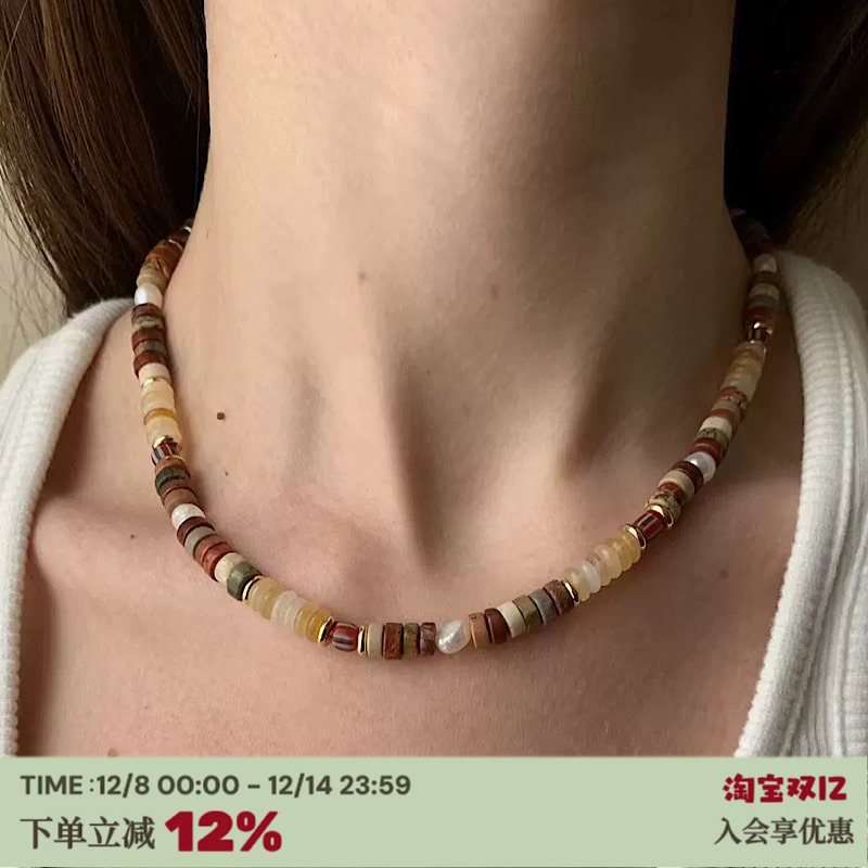 中古砂砾*天然淡水珍珠玉石项链