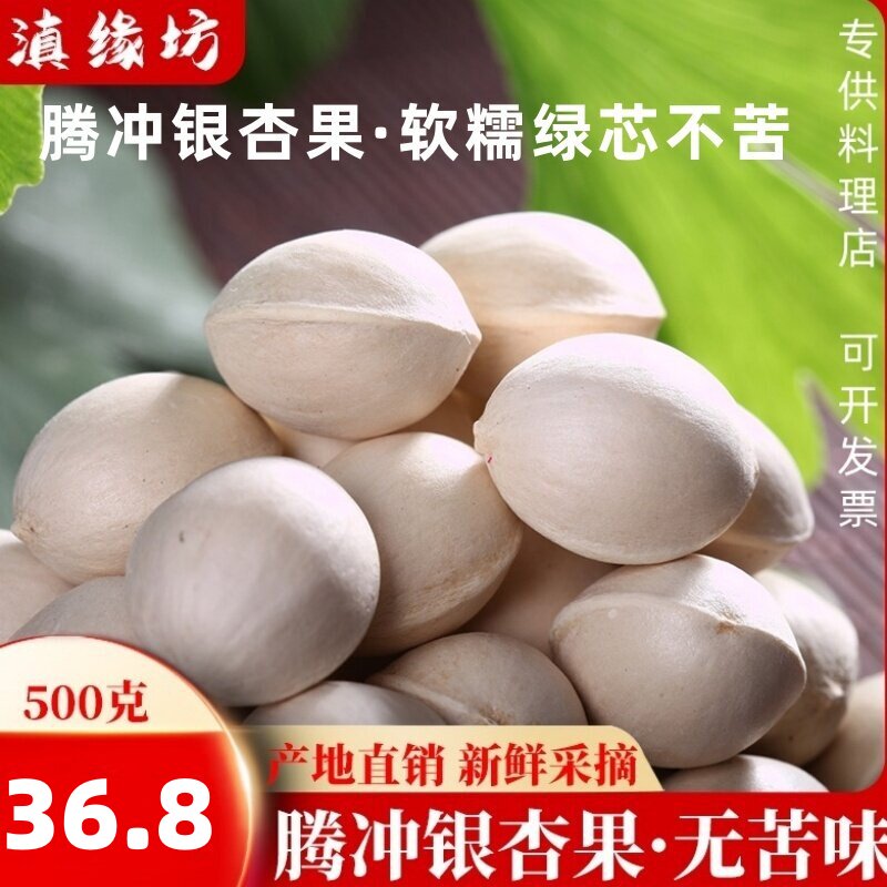 2025年云南腾冲新鲜糯白果银杏果古树绿芯香甜软糯无苦味包邮500g